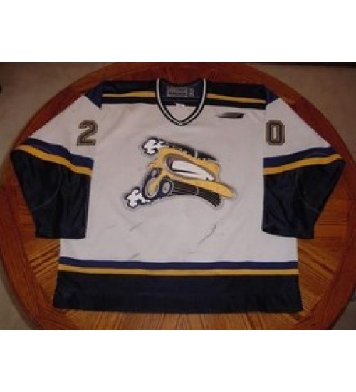 Custom WHL Saskatoon Blades 00 01 Derek Halldorson Home Hockey Jersey White